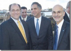 Pictured (left to right) Congressman Michael E. Capuano, Gary L. Gottlieb, President & CEO of Partners Healthcare and Spaulding Rehabilitation Hospital president David Storto.